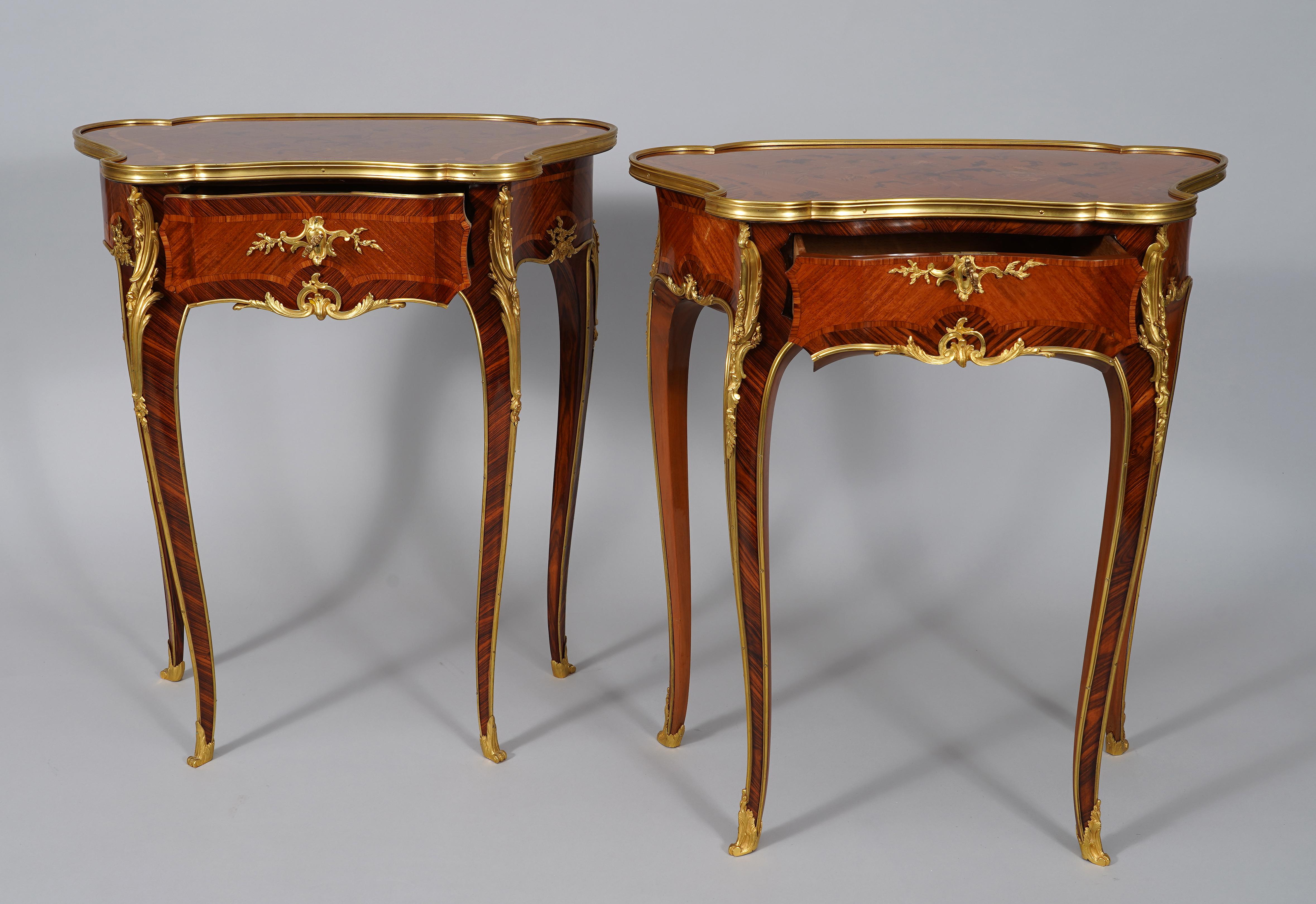 French Pair of Tables attr. to J.-E. Zwiener, France, circa 1885 For Sale