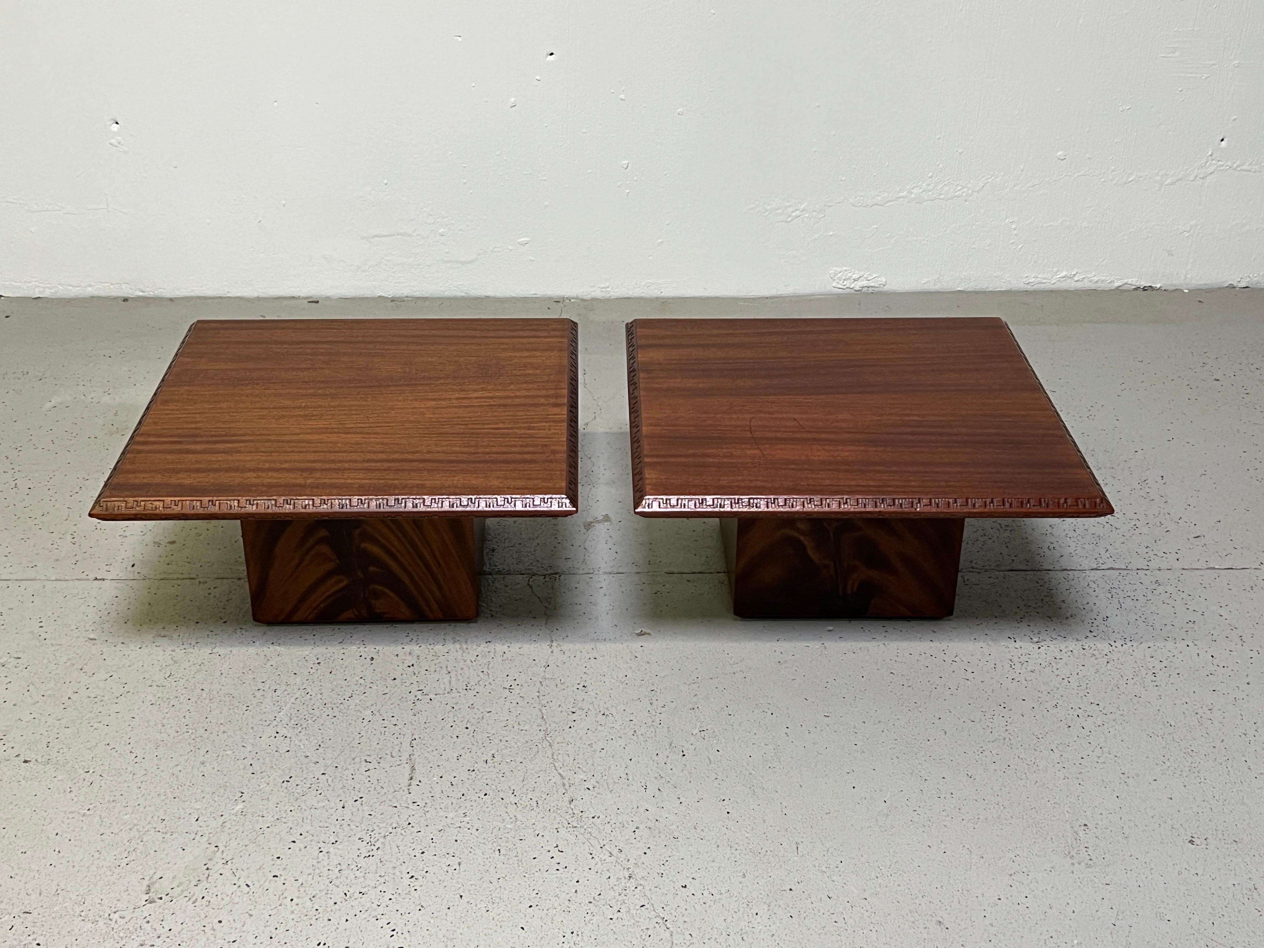 Pair of Tables by Frank Lloyd Wright for Henredon In Good Condition For Sale In Dallas, TX