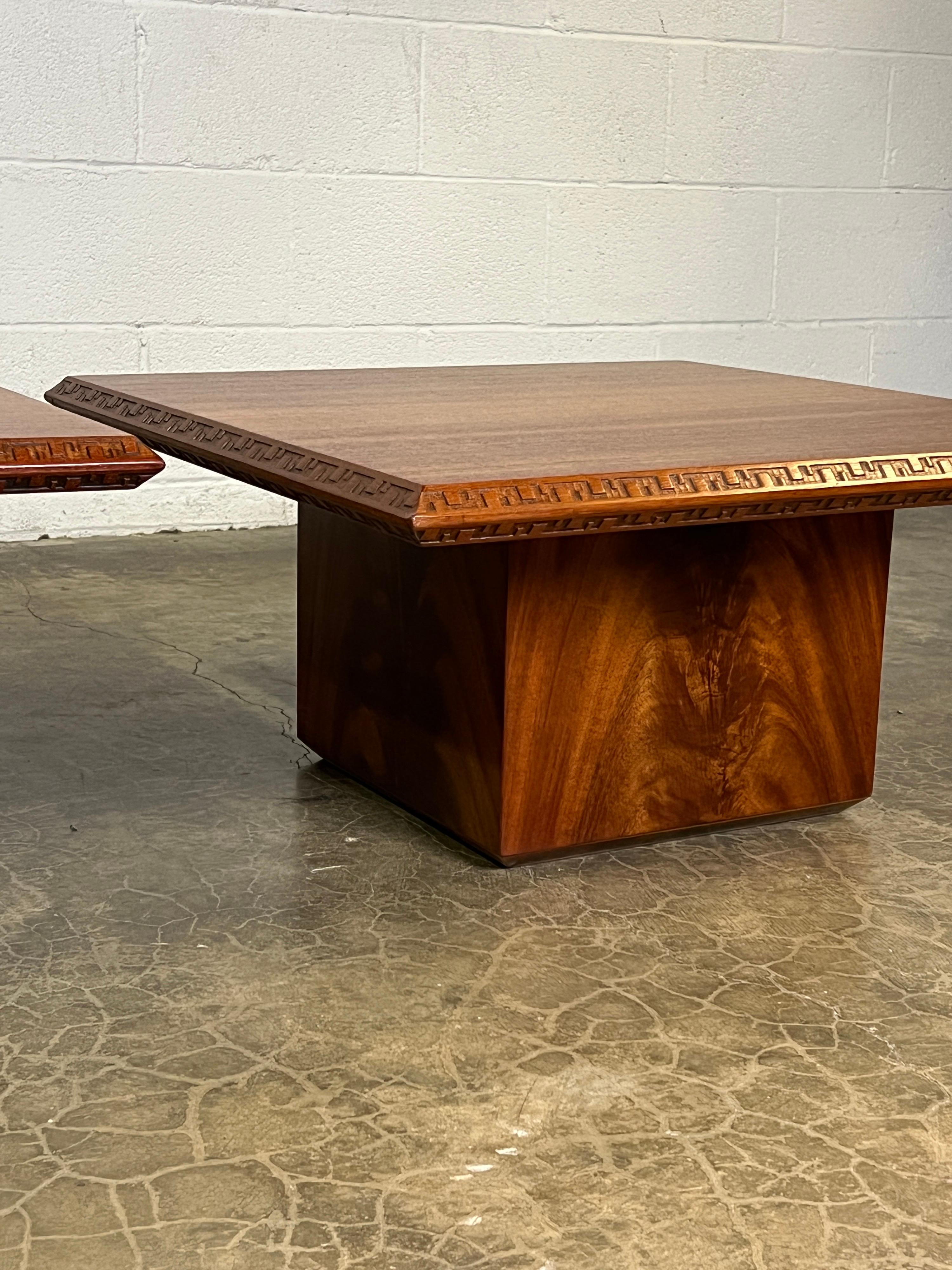 Mahogany Pair of Tables by Frank Lloyd Wright for Henredon