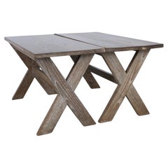 Pareja de Mesas Ceruse Oak, Francia, circa 1950