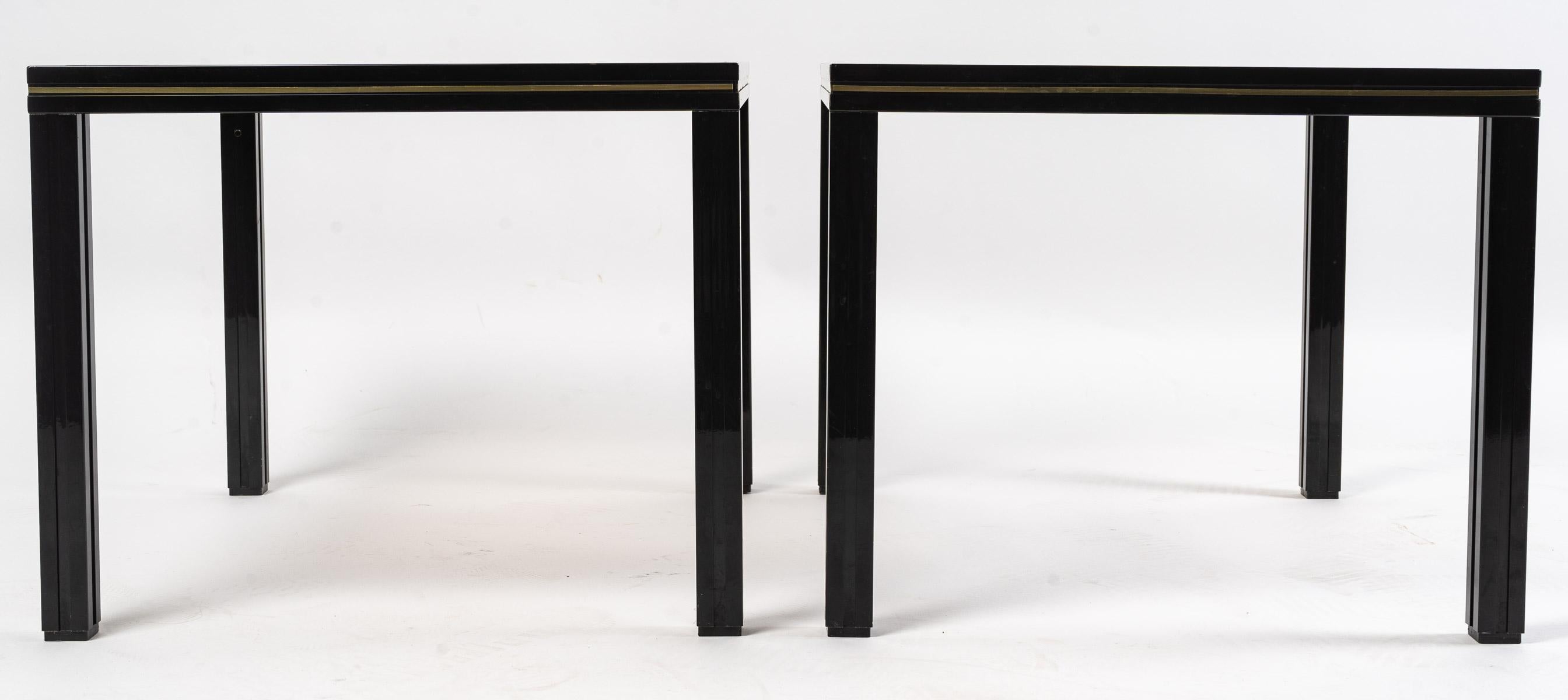 Brass Pair of tables in the style of Pierre Vandel, 1970