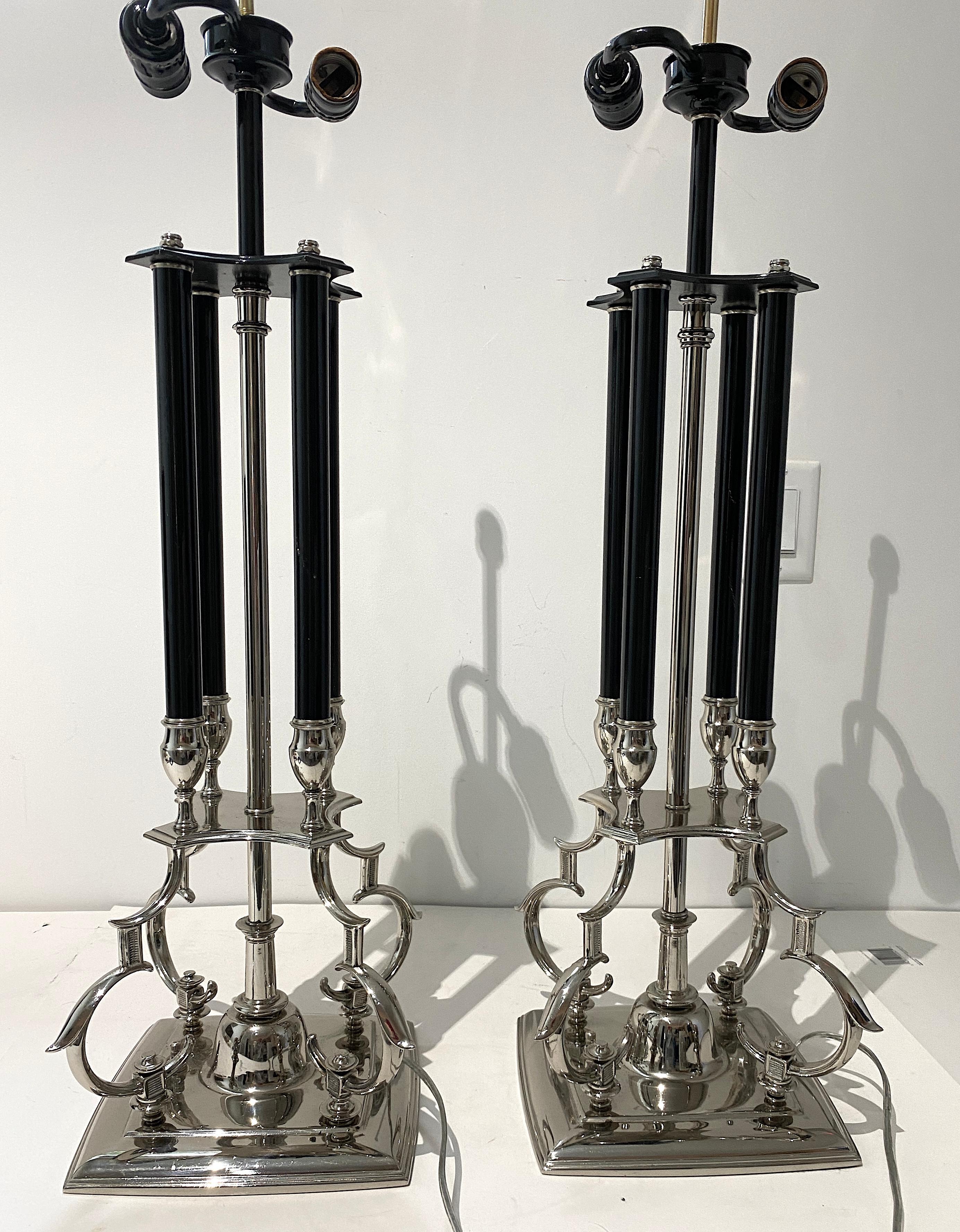 Hand-Crafted Pair of Stiffel Table Lamps Tommi Parzinger Style 