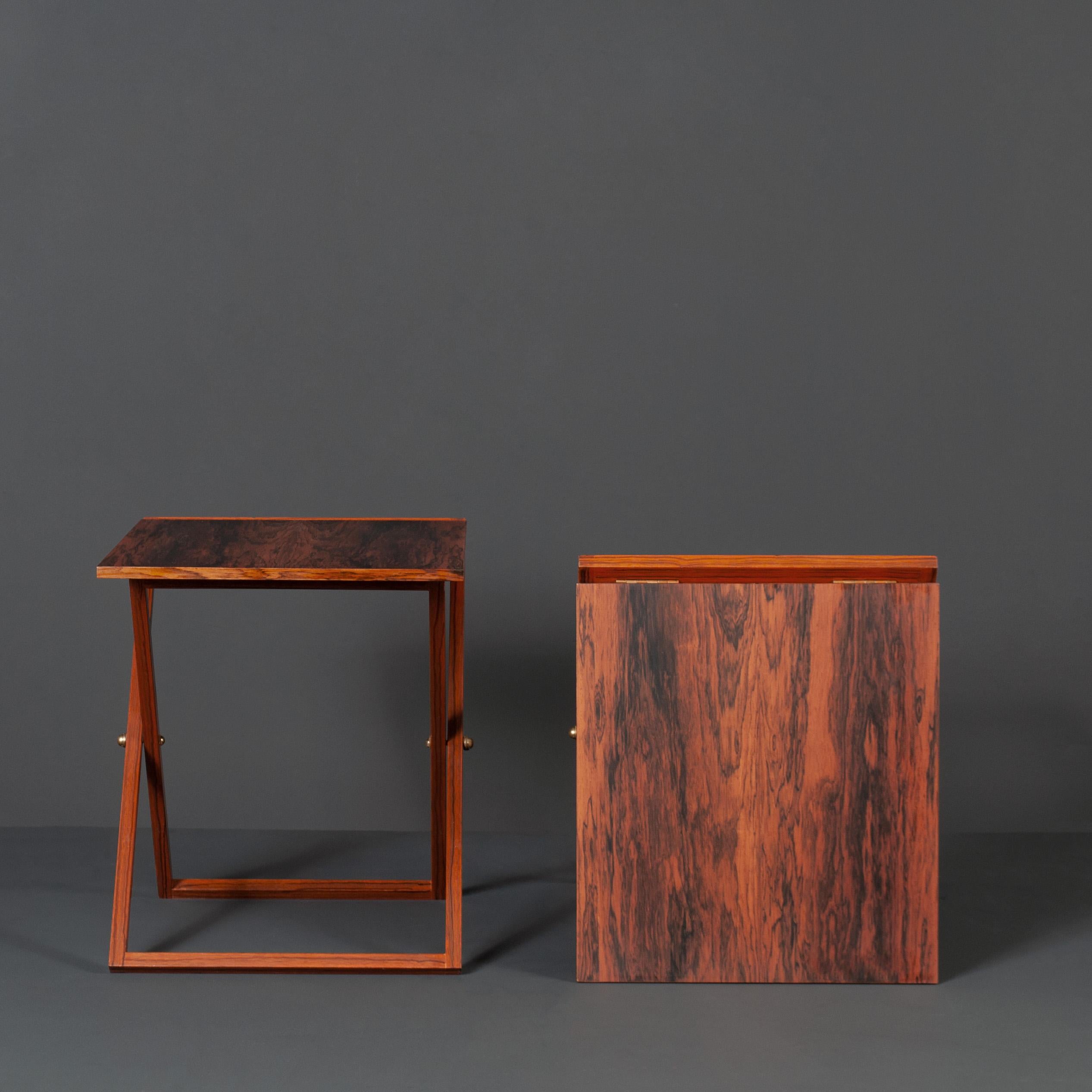 Brass Pair of Tables, Nightstands, Illum Wikkelso