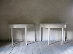 Pair of Tables, Pair of Gustavian Tables, Pair of Demilune Tables