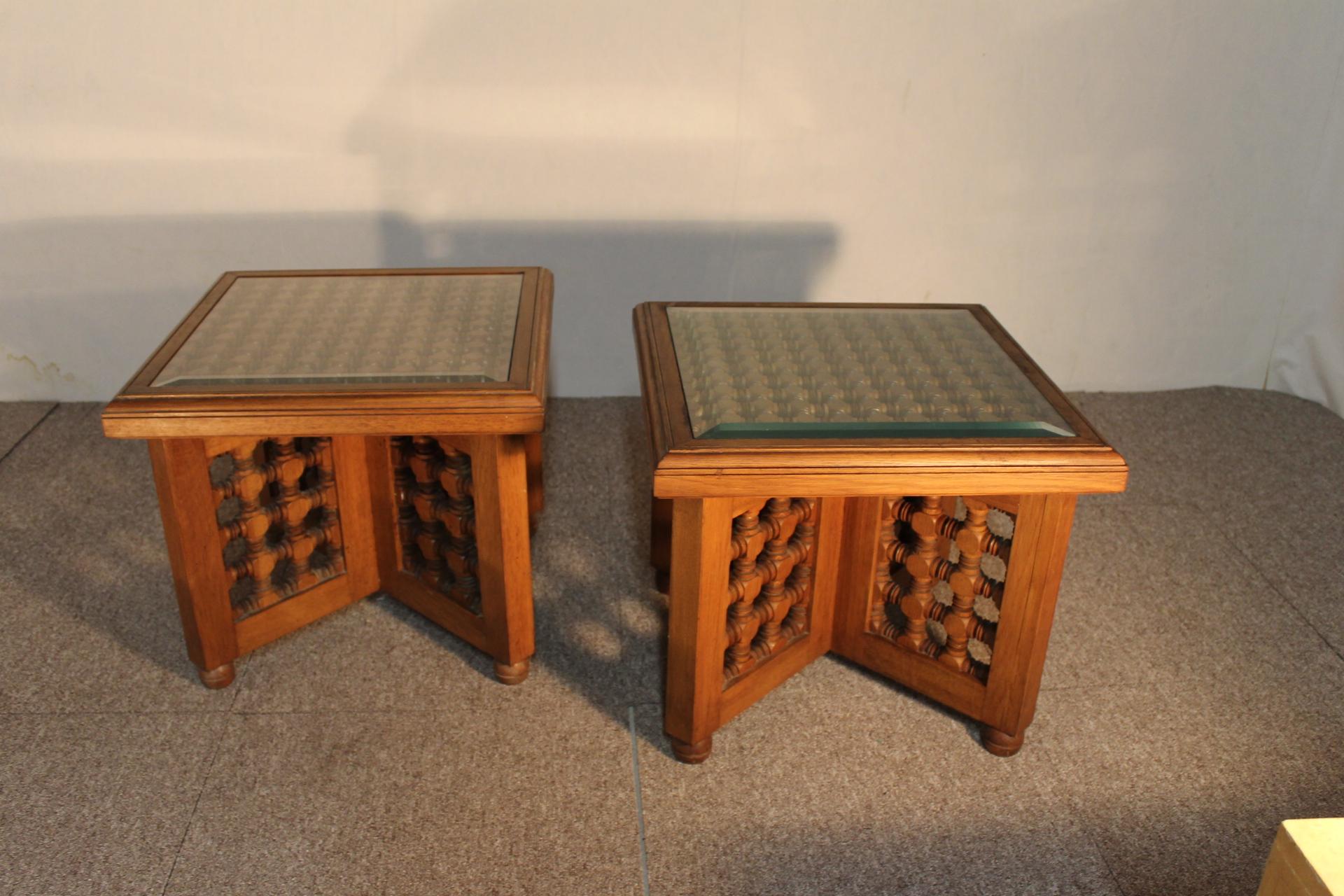 Islamic Pair of Tables, Rabié Fly, Morocco, 1970 For Sale