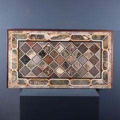 Pair of Tables with plans in lava stone and marble