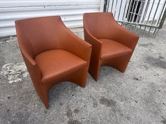 Pair of Tacchini Mayfair Leather Lounge chairs