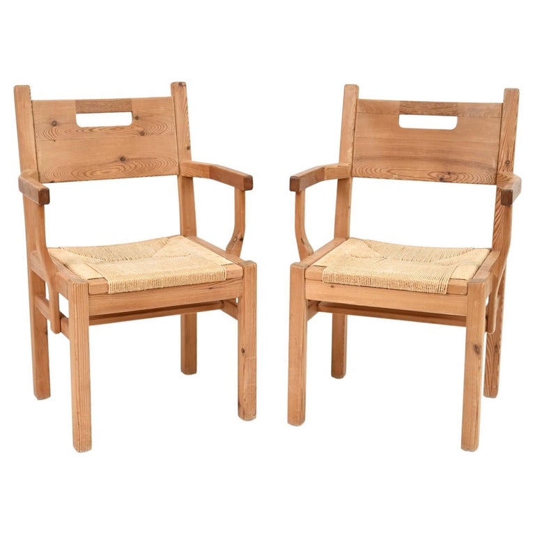 Pair of Tage Poulsen for Gm Mobler Pine Armchairs For Sale