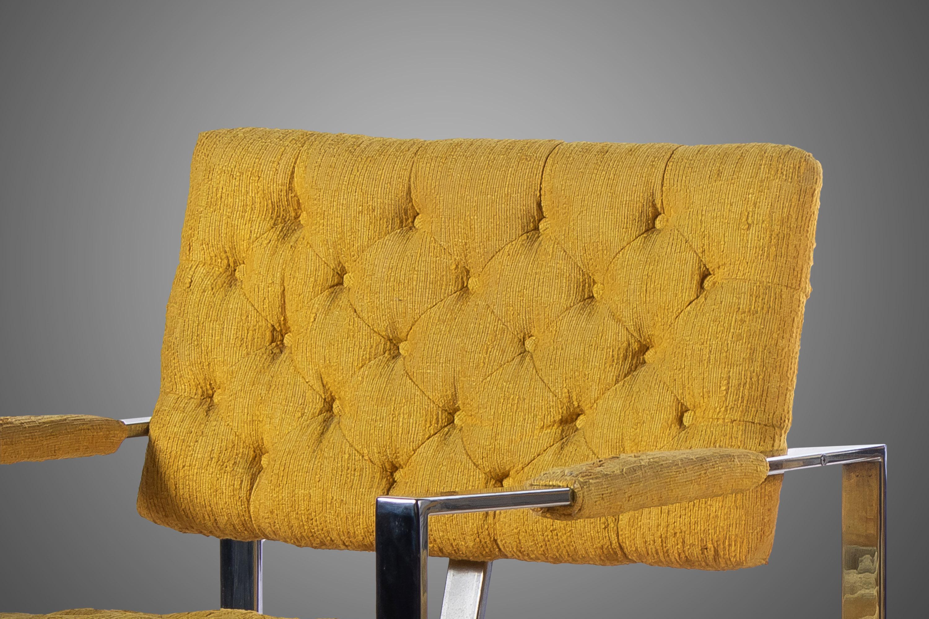 Pareja de sillas de salón cromadas de Milo Baughman para Thayer Coggin, EE.UU., c. 1970 finales del siglo XX en venta