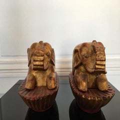 Pair of Taï Boxes Representing Elephants