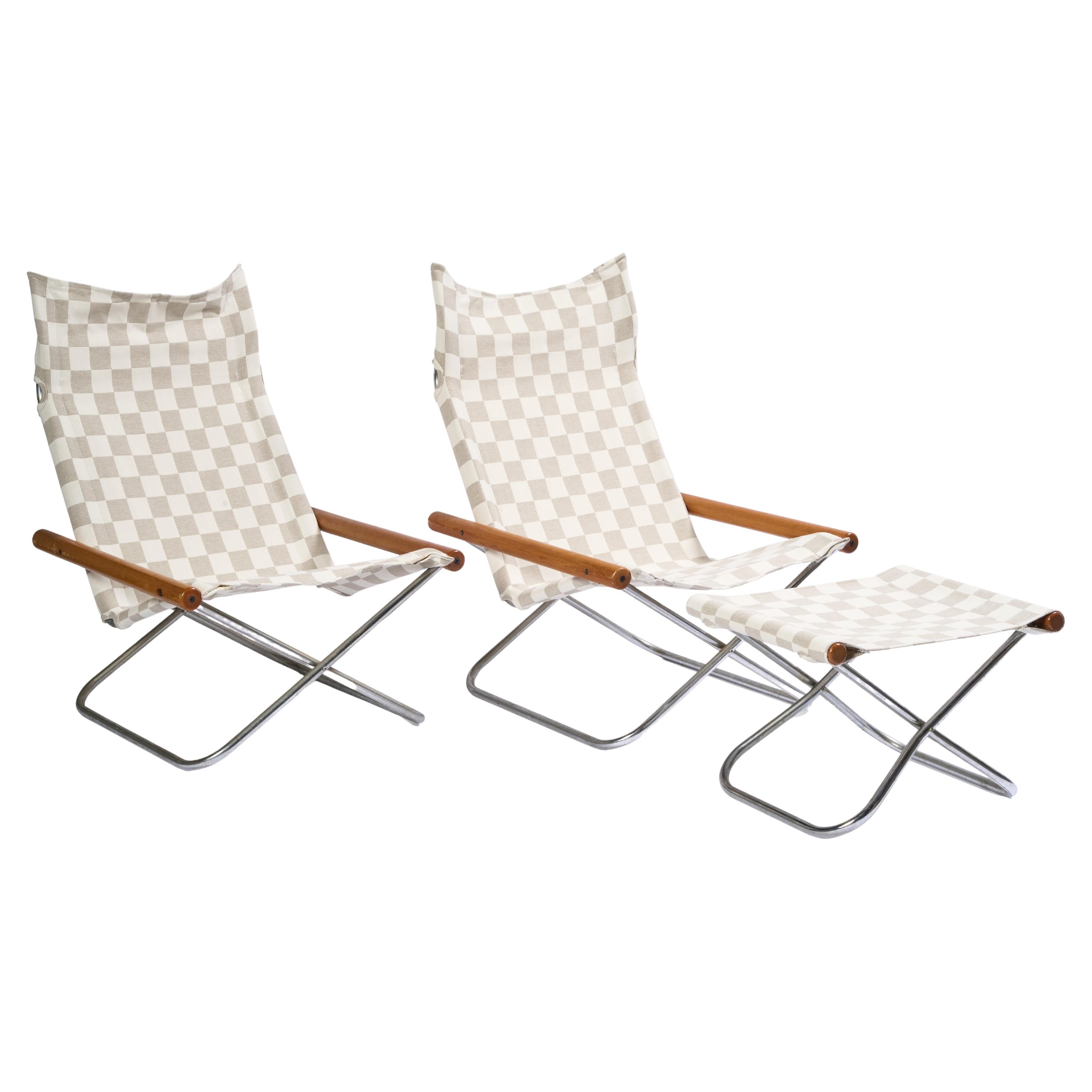 Paar Takeshi Nii Stühle und Ottomane, Japan, um 1950