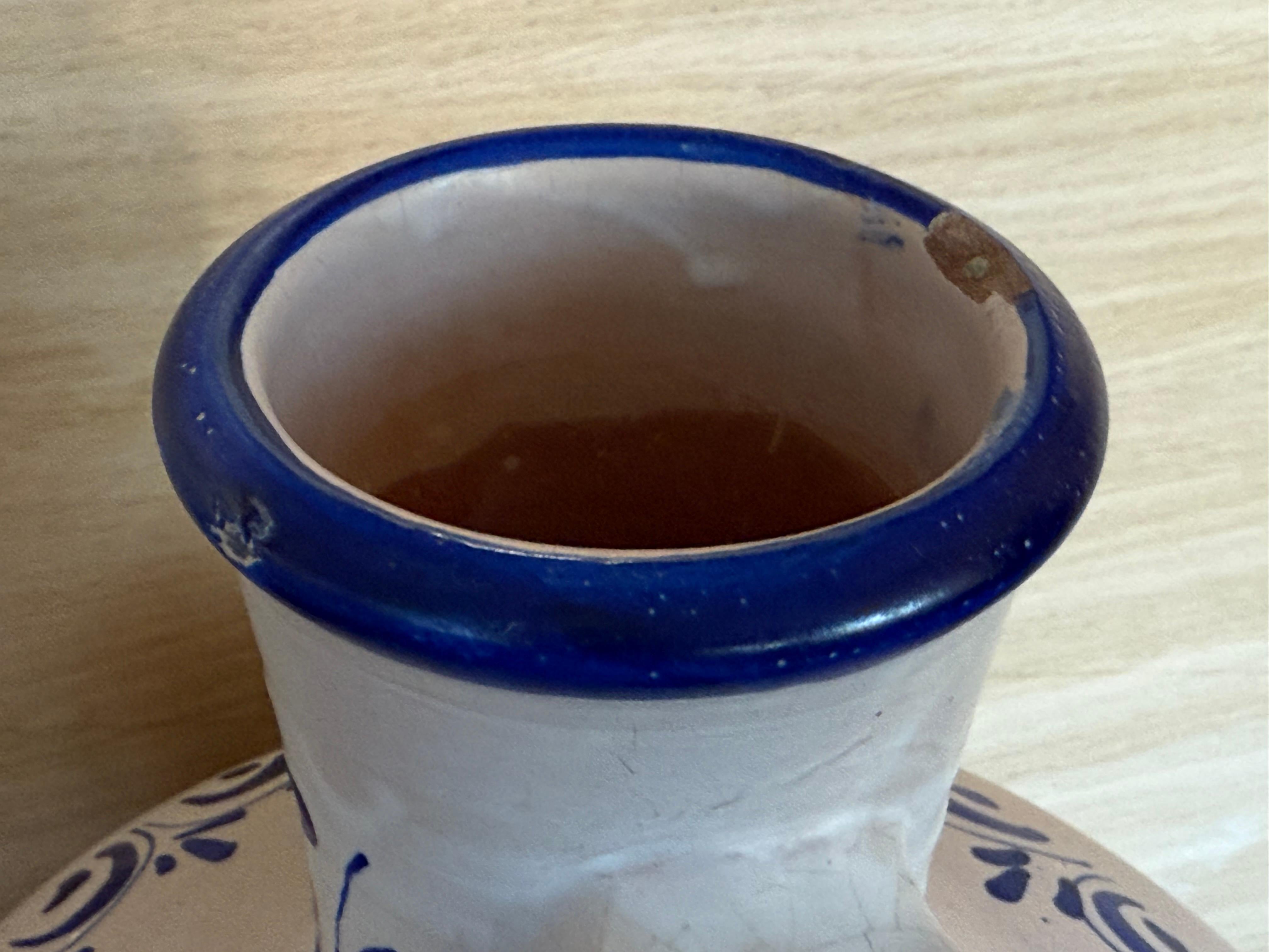 Paar Talavera Dekorative Vase aus Keramik, Blau & Weiß im Angebot 6