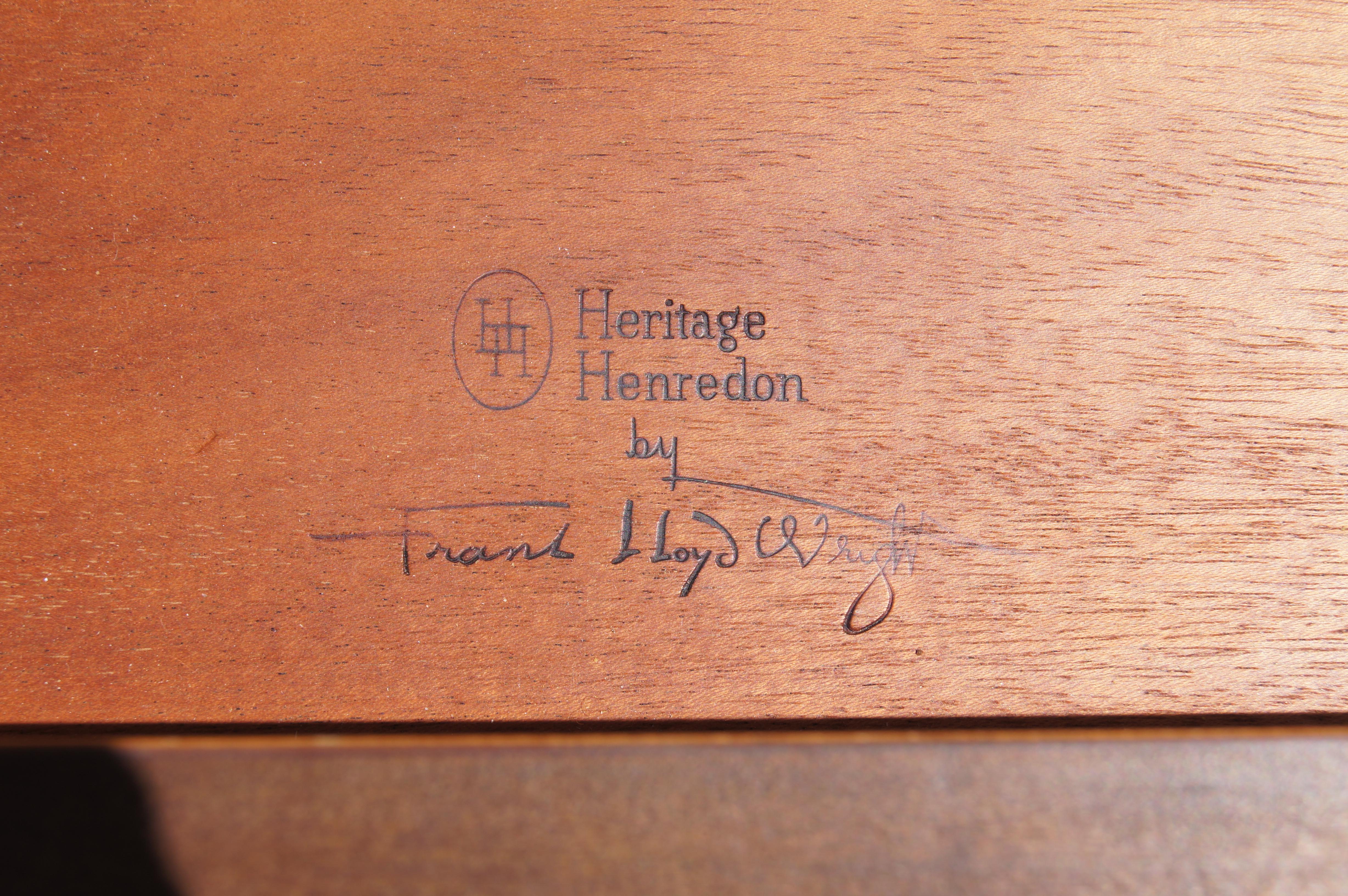 Mid-20th Century Pair of Taliesin Nightstands by Frank Lloyd Wright for Heritage-Henredon