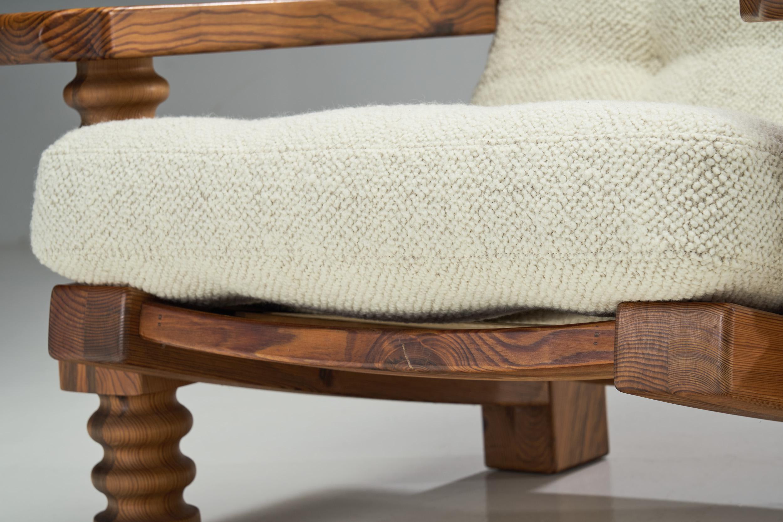 Pair of “Tälja” Armchairs with Sculpted Legs by Sven Larsson, Sweden 1960s For Sale 8