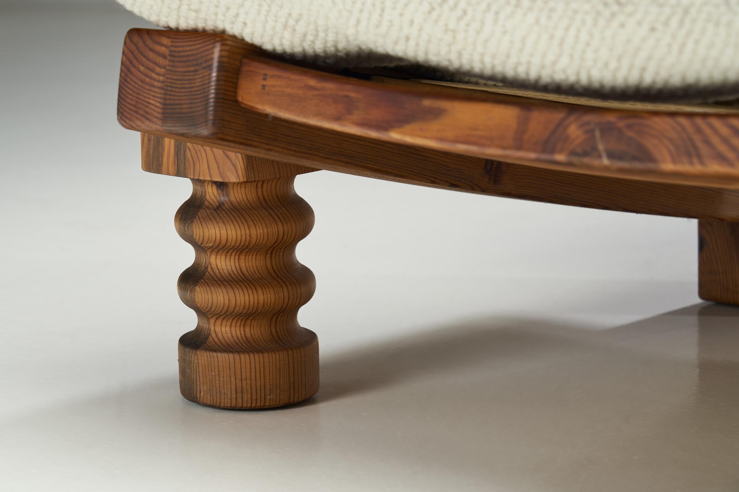 Pair of “Tälja” Armchairs with Sculpted Legs by Sven Larsson, Sweden 1960s For Sale 9