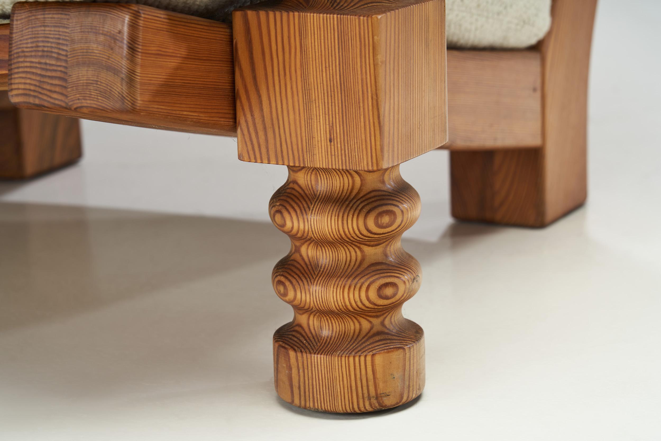 Pair of “Tälja” Armchairs with Sculpted Legs by Sven Larsson, Sweden 1960s For Sale 10