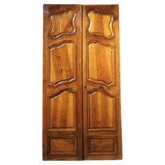 Antique Pair of Tall 18th Century Walnut Interior Doors from Aix-en-Provence, France