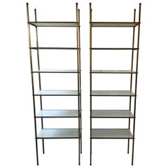 Pair of Tall 1960s Brass Étagères Pair of Tall 1960s Brass Étagères