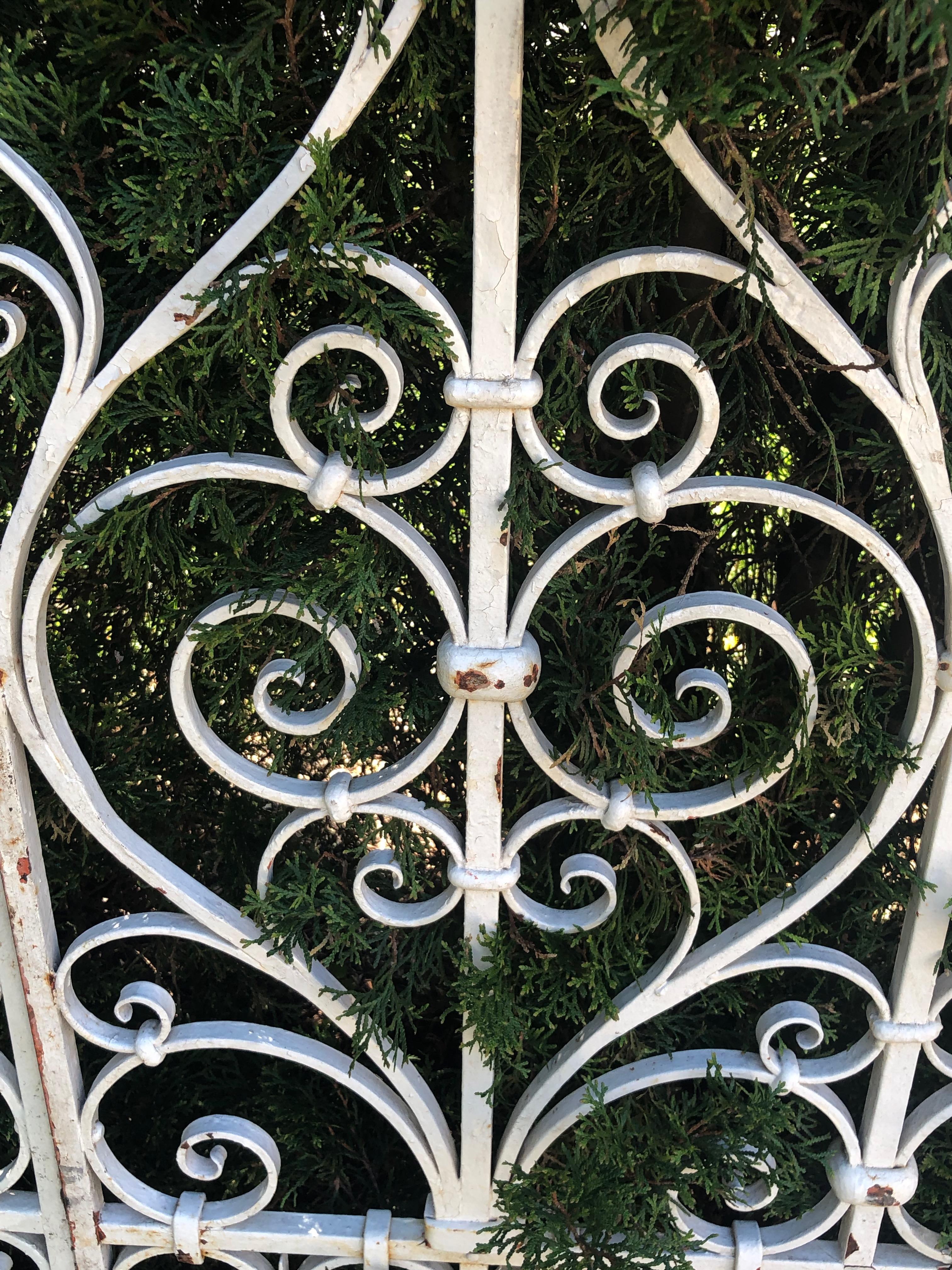 Pair of Tall 19th Century French Wrought Iron Gates In Good Condition In Woodbury, CT