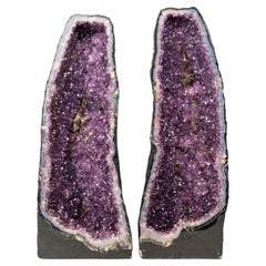 Pair of Tall Amethyst Cathedral Geodes