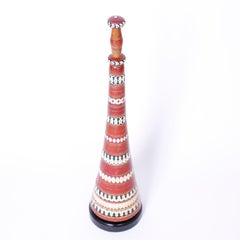 Pair of Tall Antique Wood Exercise Clubs