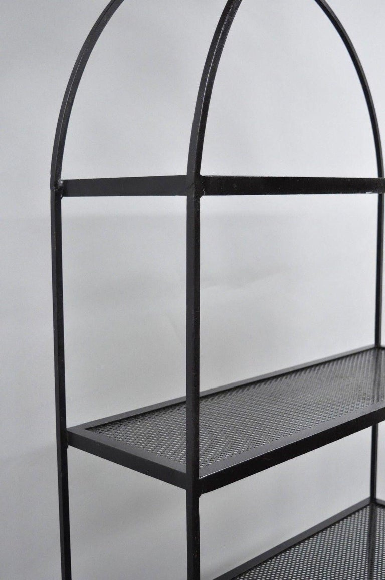 Pair of Tall Arched Iron Mid-Century Modern Bookcase ...