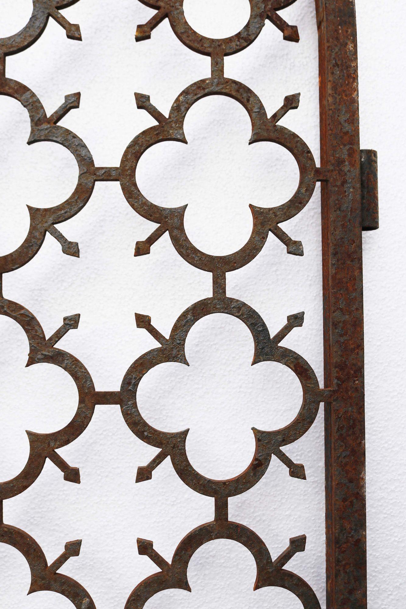 20th Century Pair of Tall Arched Metal Side Gates