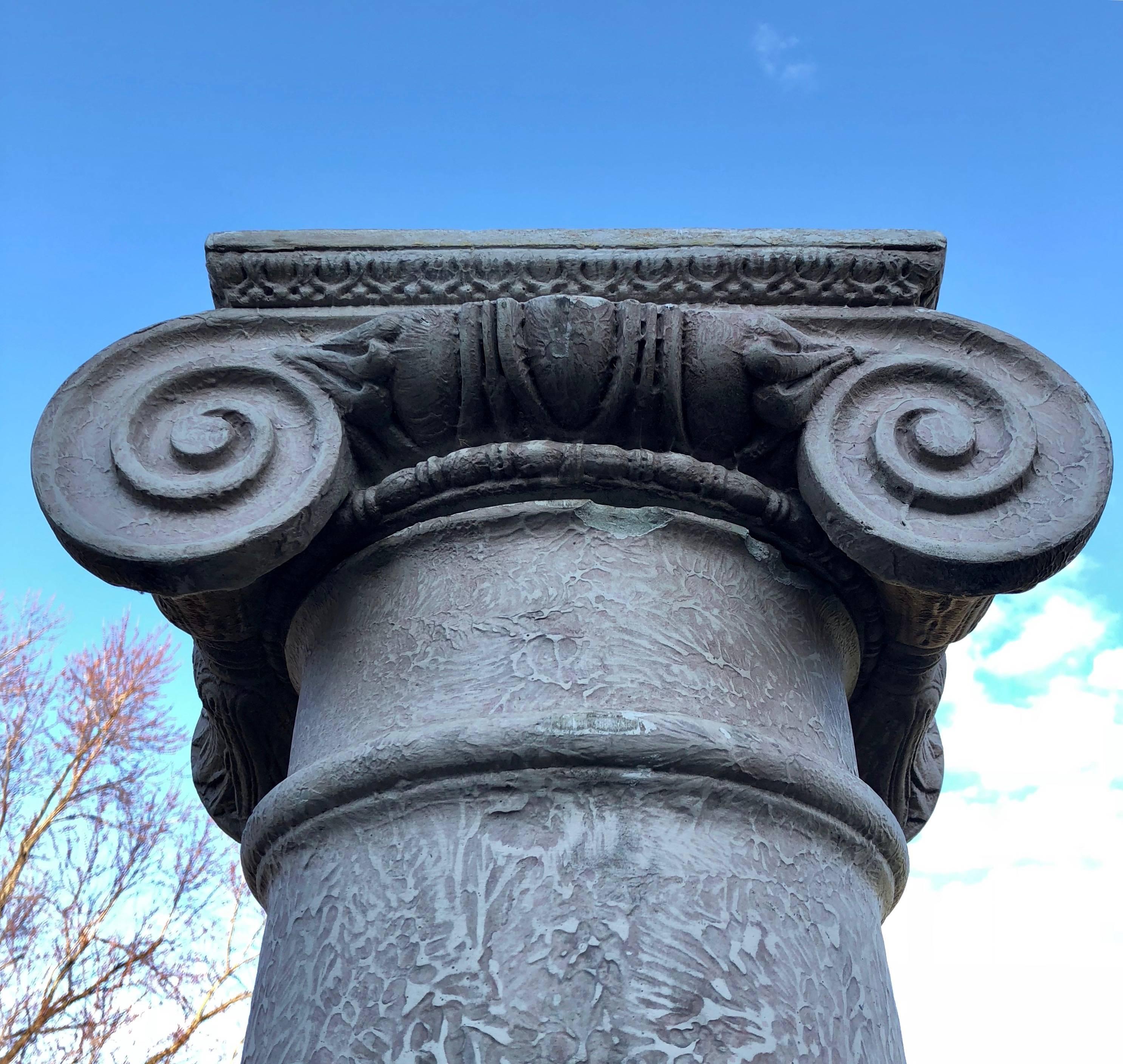 20th Century Pair of Tall Architectural Ionic-Order Columns