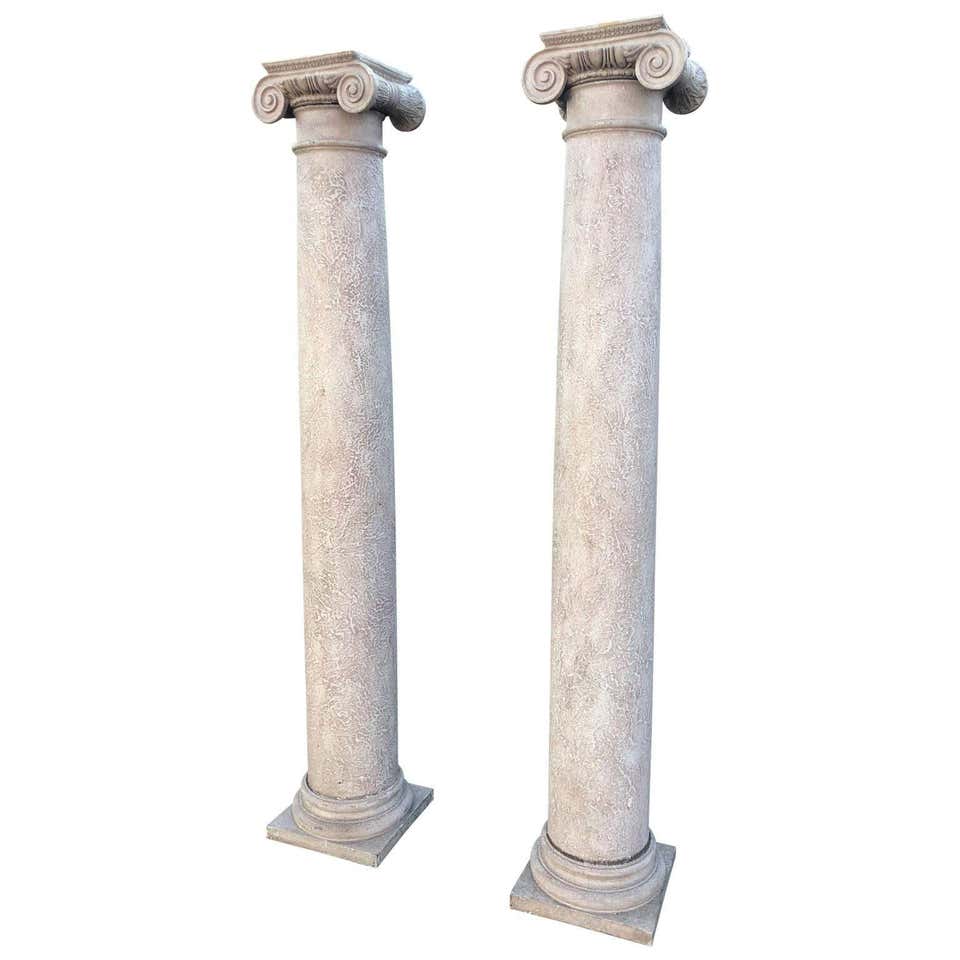 Pair of Tall Architectural Ionic-Order Columns at 1stDibs