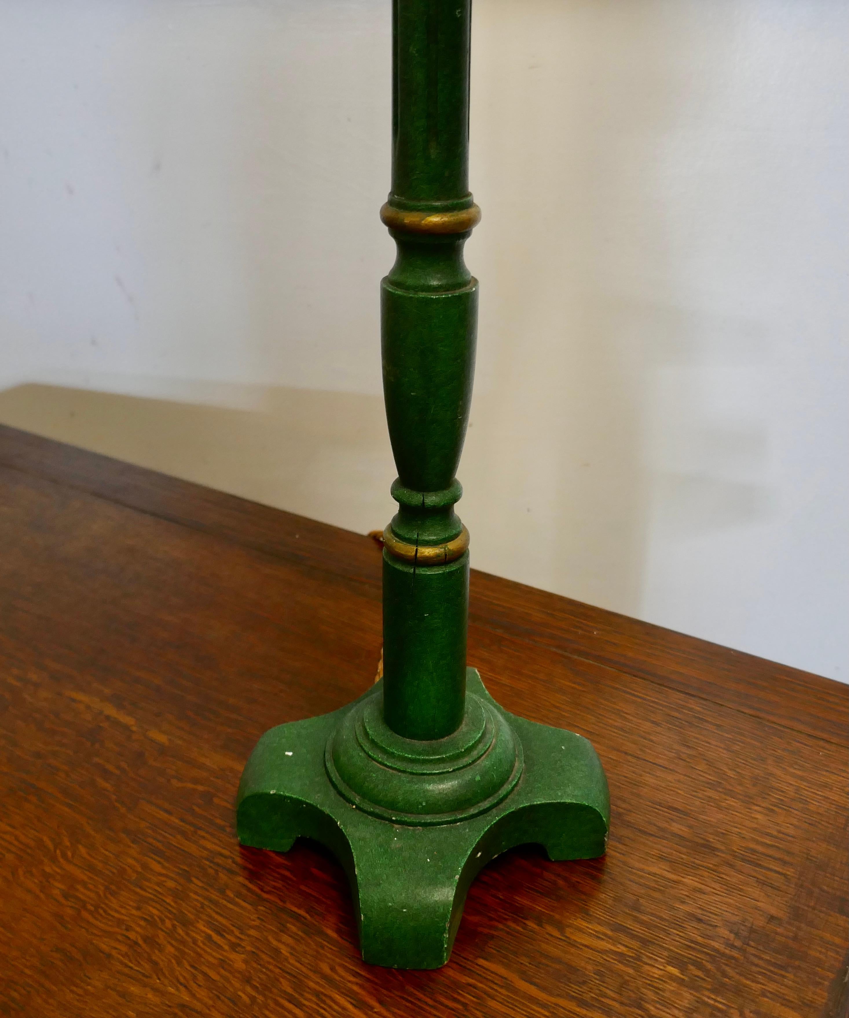 Pair of  Tall Art Deco Green Table Lamps In Good Condition In Chillerton, Isle of Wight