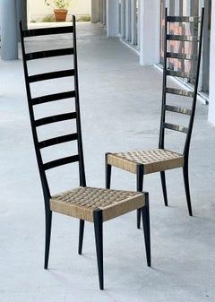 Pair of Tall Back Chiavari Chairs Italy 1970s