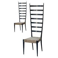 Pair of Tall Back Chiavari Chairs Italy 1970s