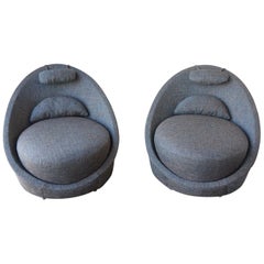Pair of Tall Back Milo Baughman Lounge Chairs
