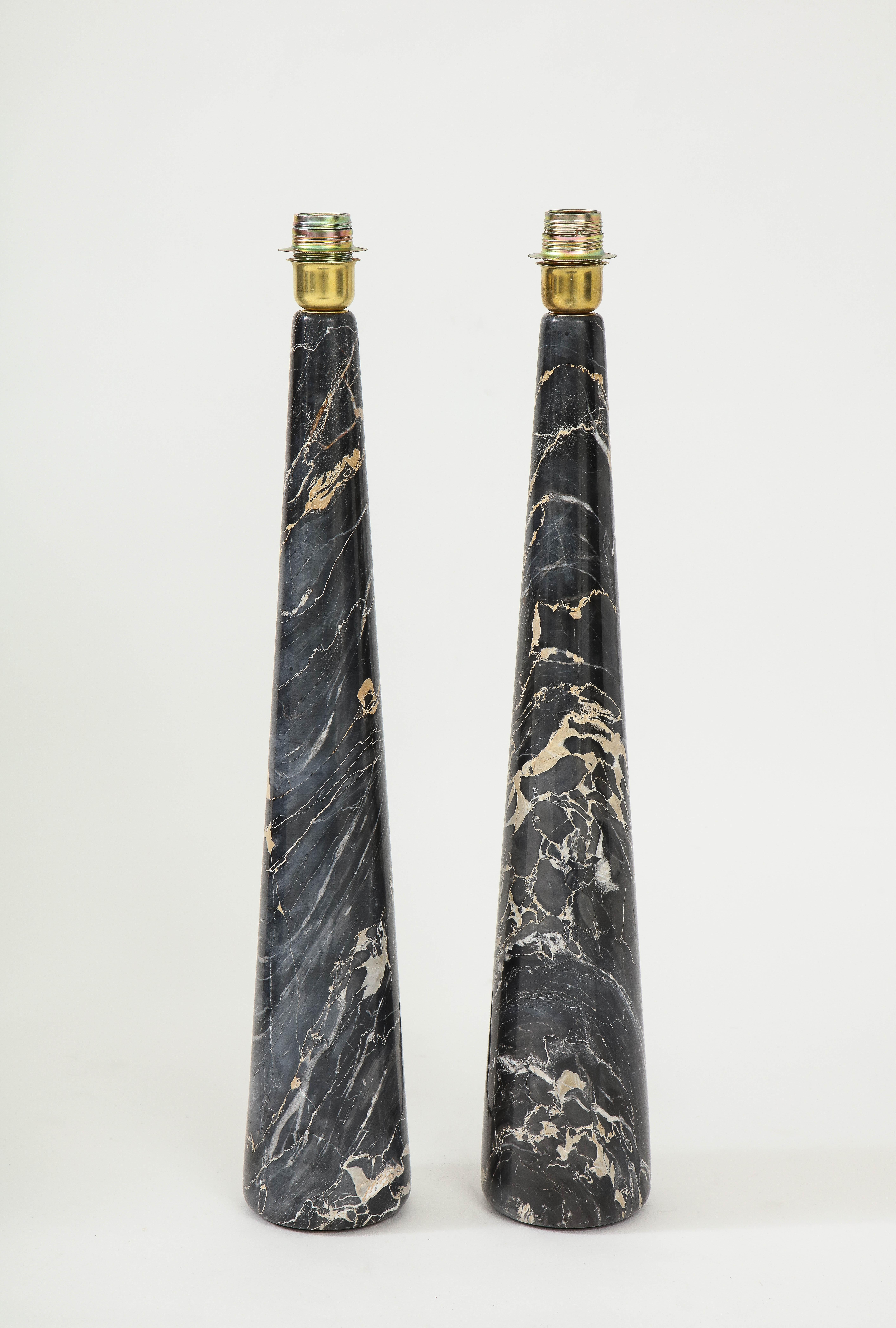 Pair of Tall Black and Light Gold 