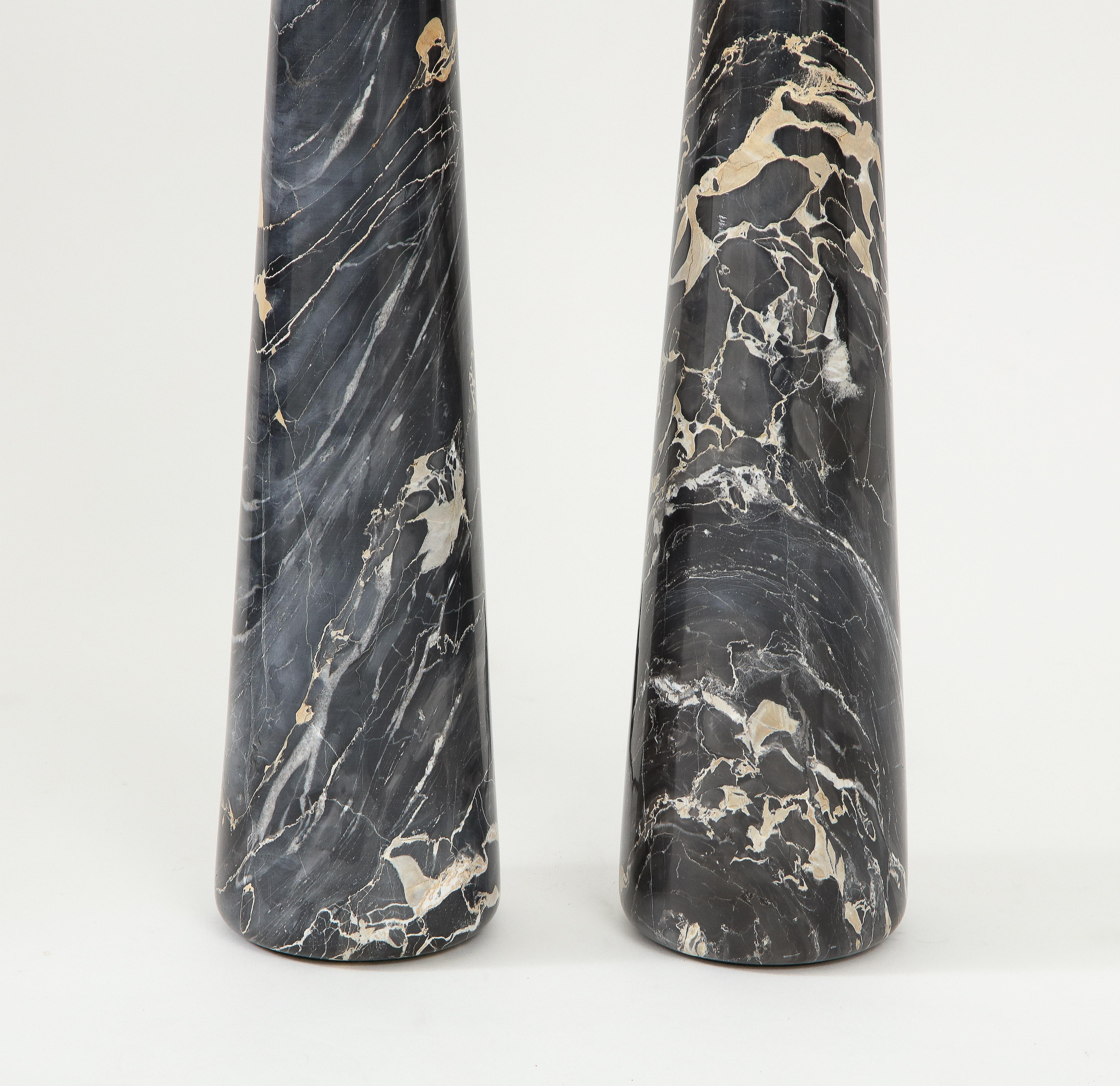 Tall pair of vintage black with gold veins 