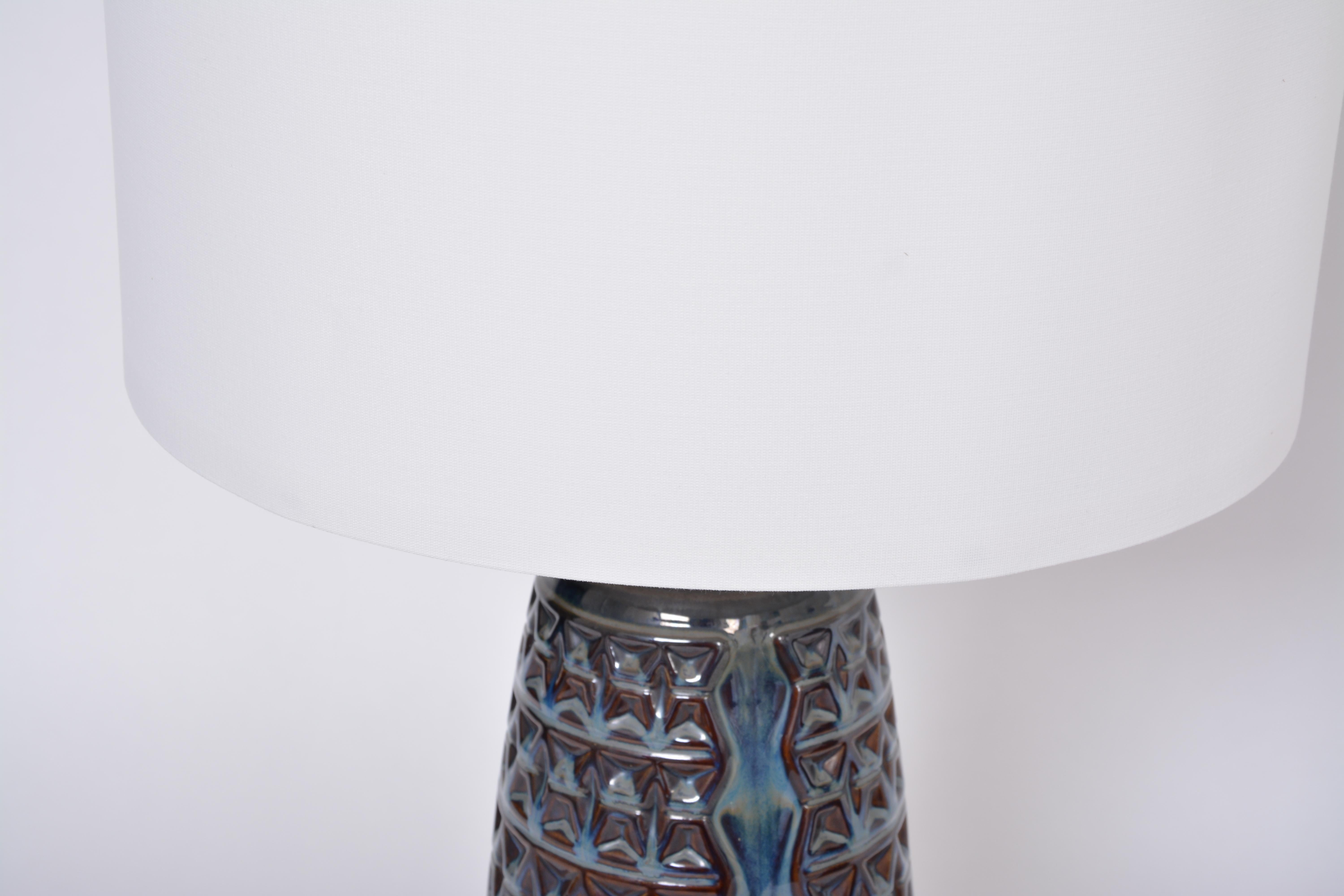 20th Century Pair of Tall Blue Mid-Century Modern Table Lamps by Einar Johansen for Soholm