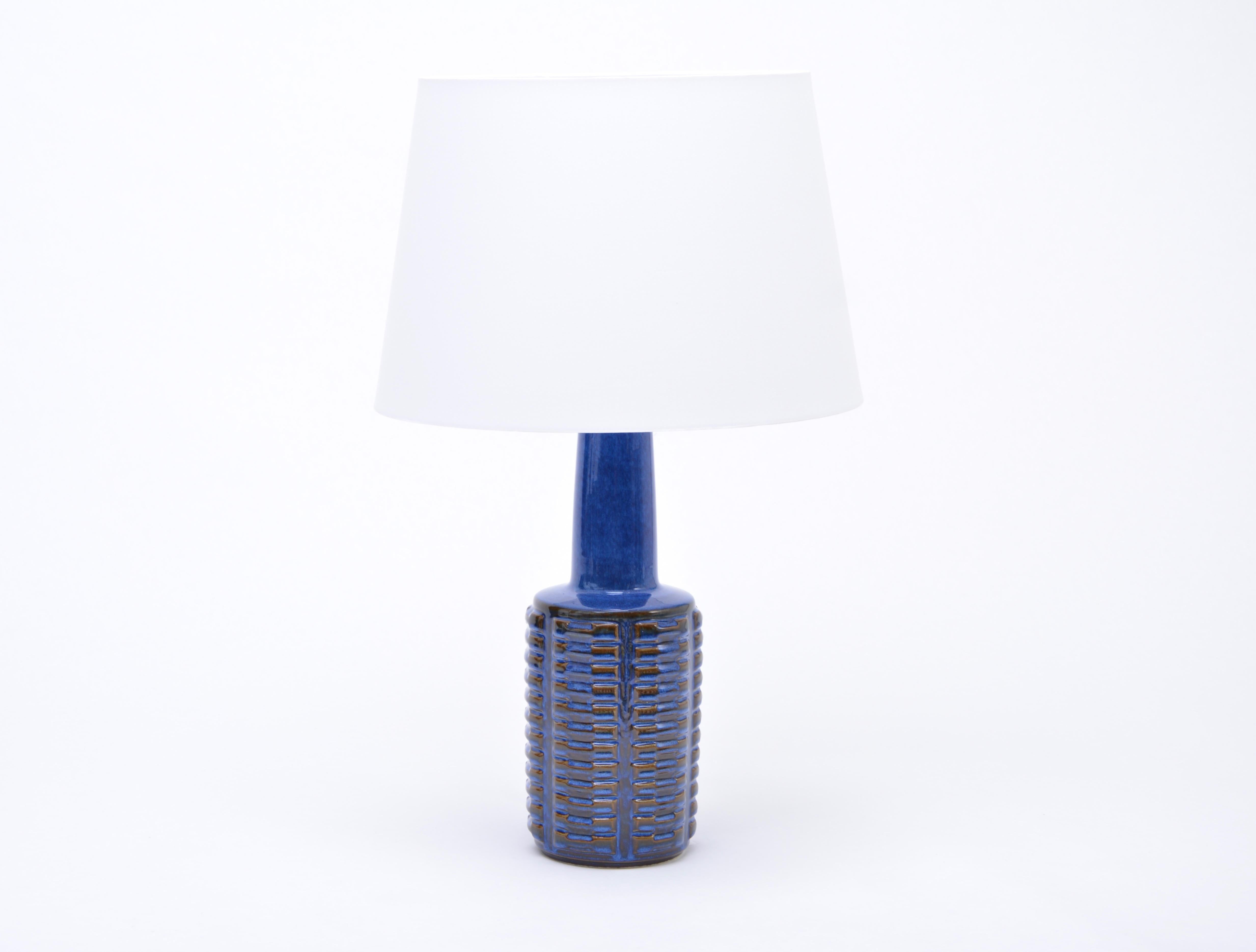 Pair of tall blue Mid-Century Stoneware table lamps by Einar Johansen for Søholm 3