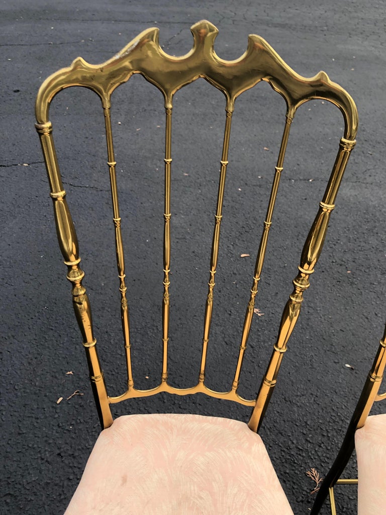 Pair of Tall Brass Chiavari Chairs 4