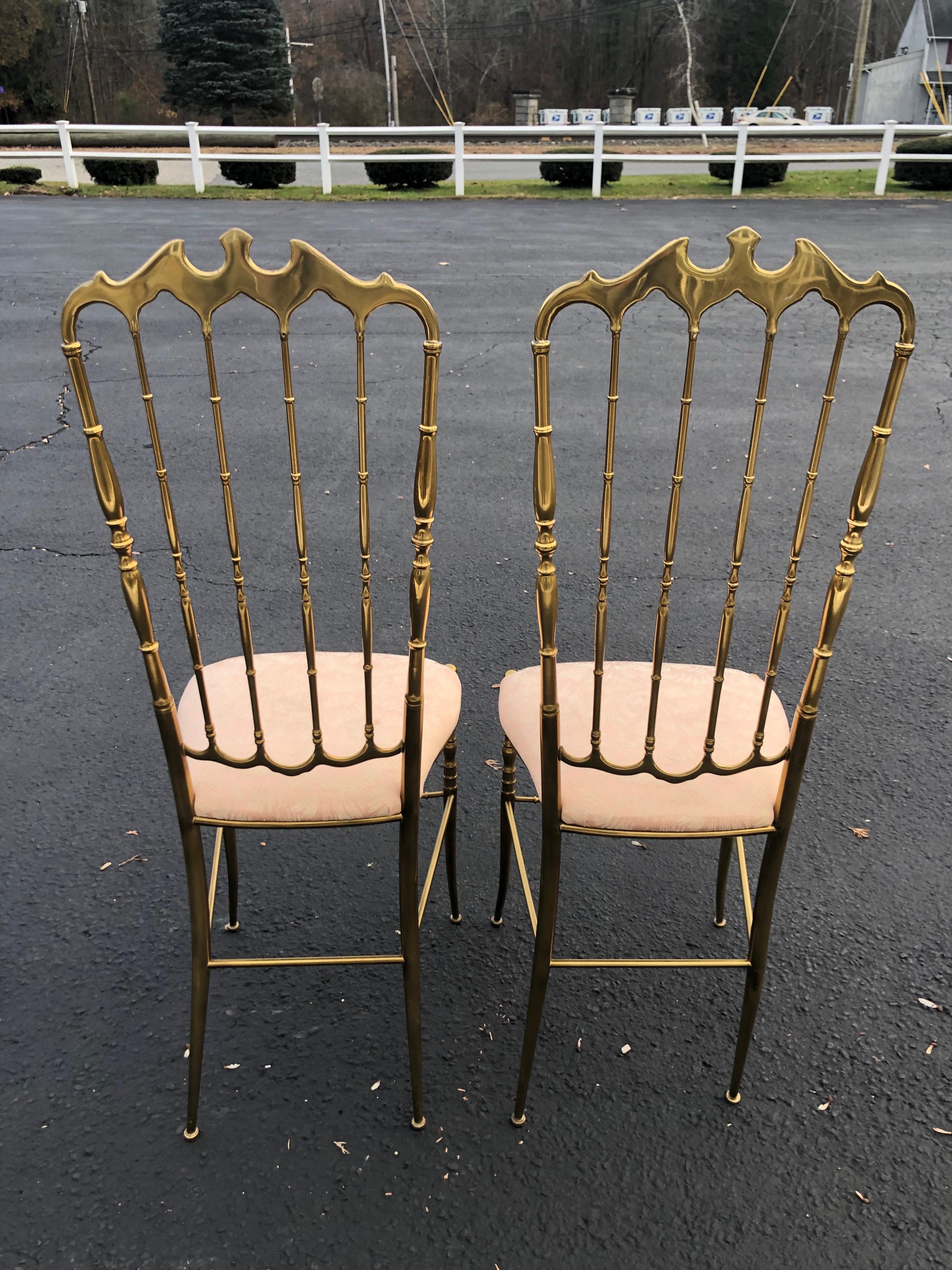 Pair of Tall Brass Chiavari Chairs 5