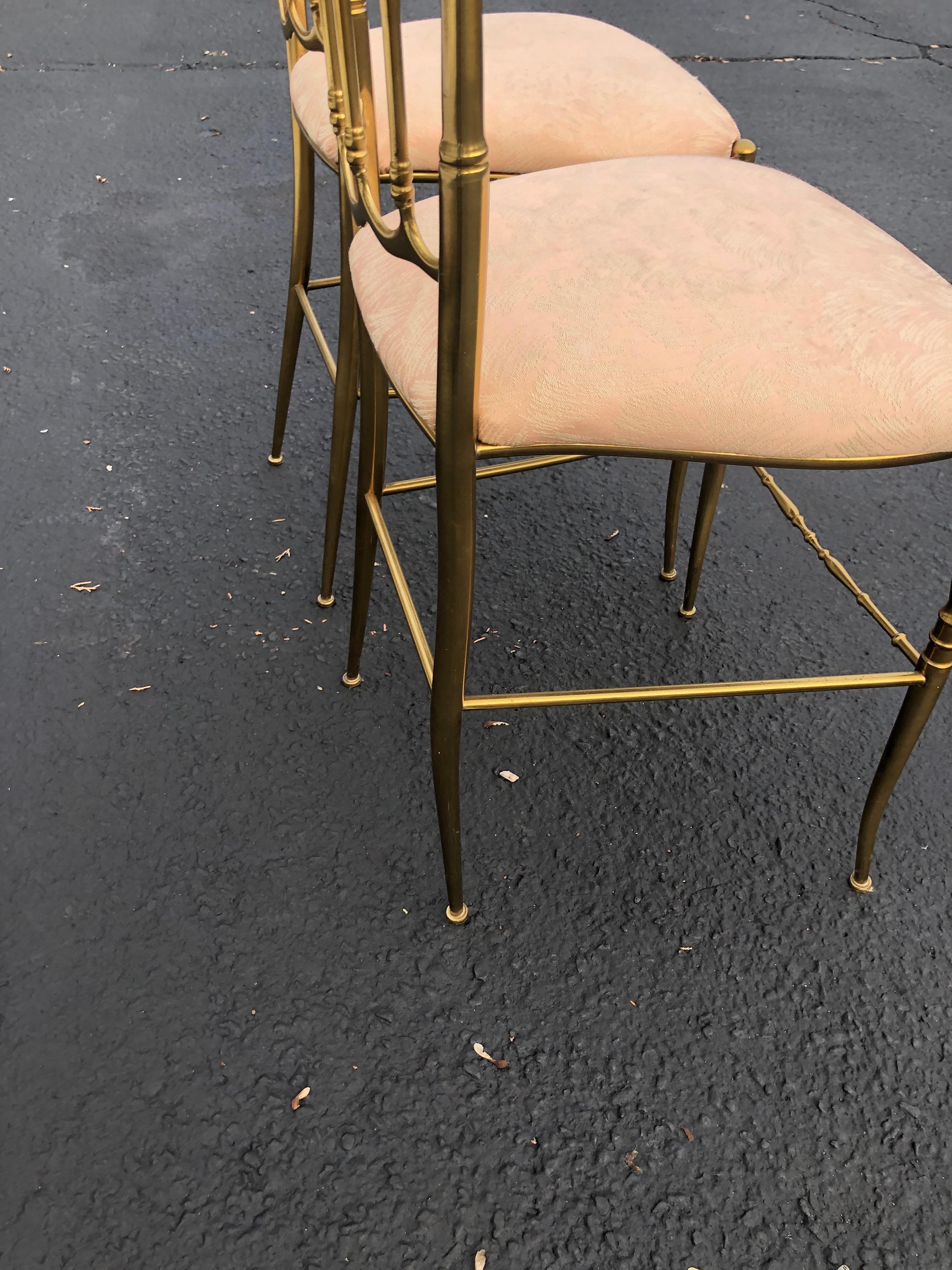 Pair of Tall Brass Chiavari Chairs 10