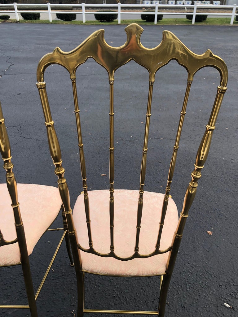 Pair of Tall Brass Chiavari Chairs 11