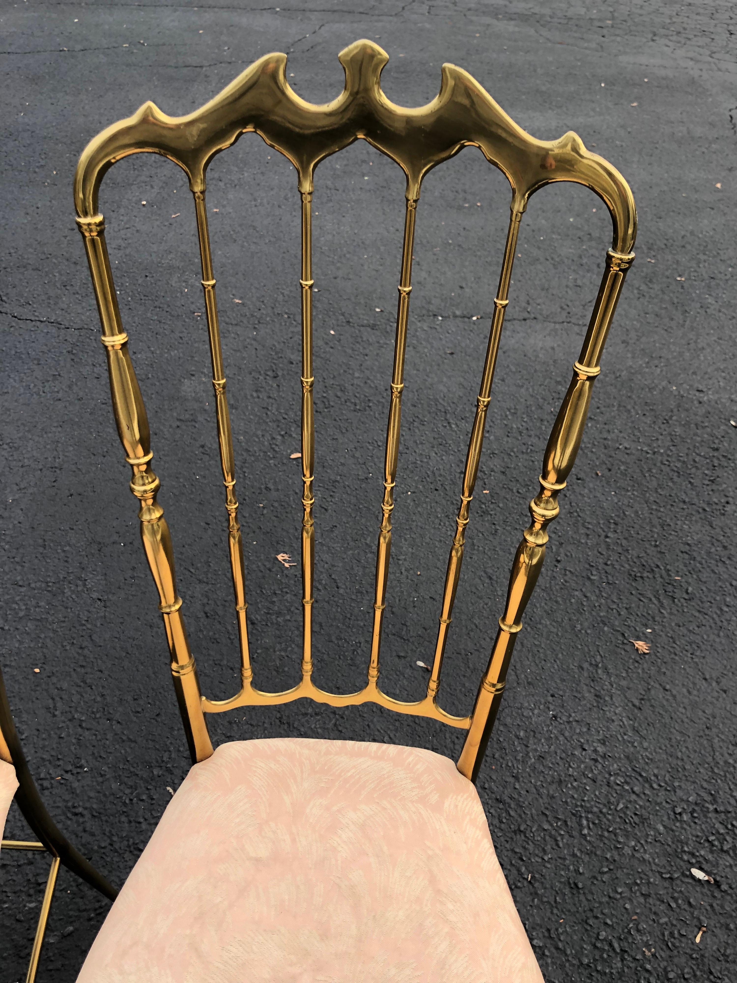 Pair of Tall Brass Chiavari Chairs 3