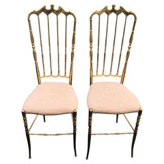 Pair of Tall Brass Chiavari Chairs