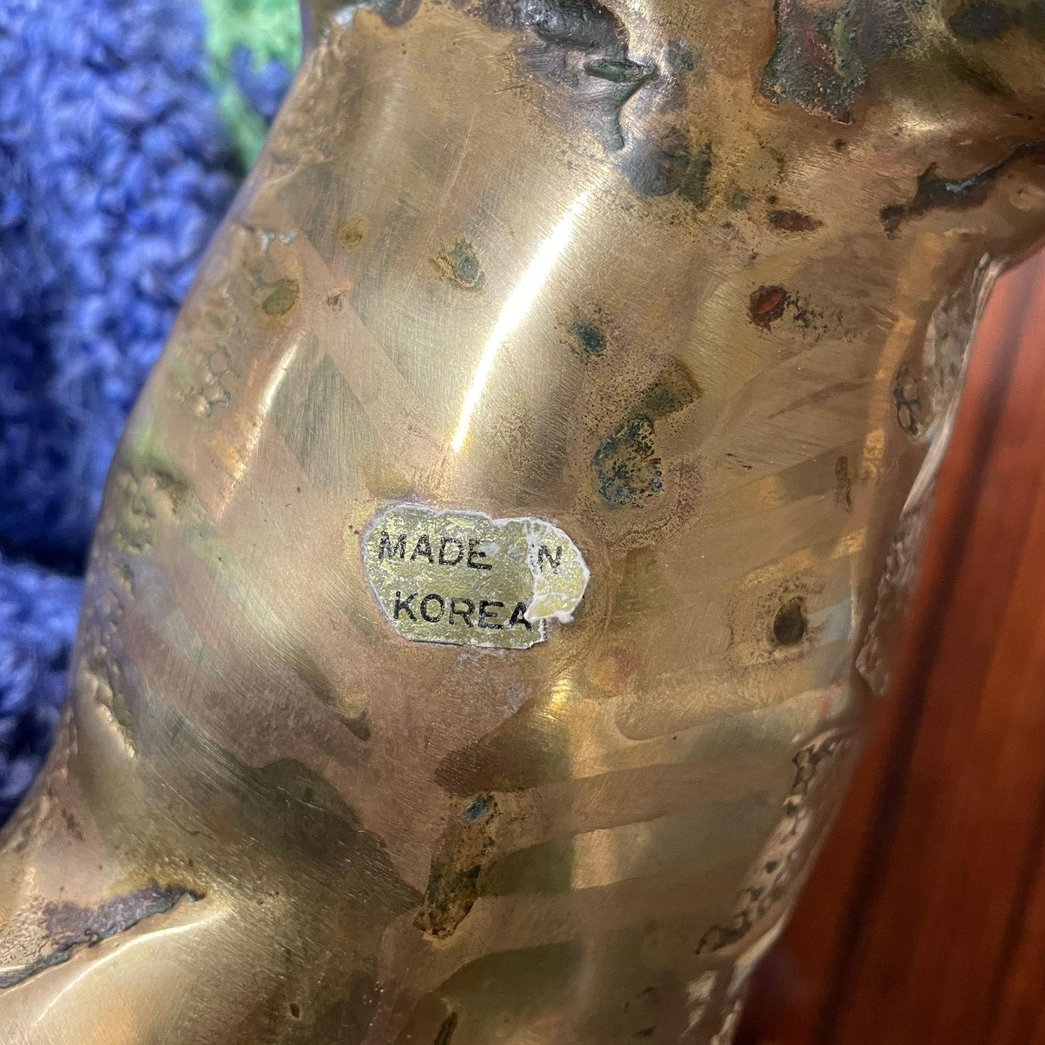 Pair of Tall Brass Giraffe Figurine Sculptures Over 2 Feet For Sale 4