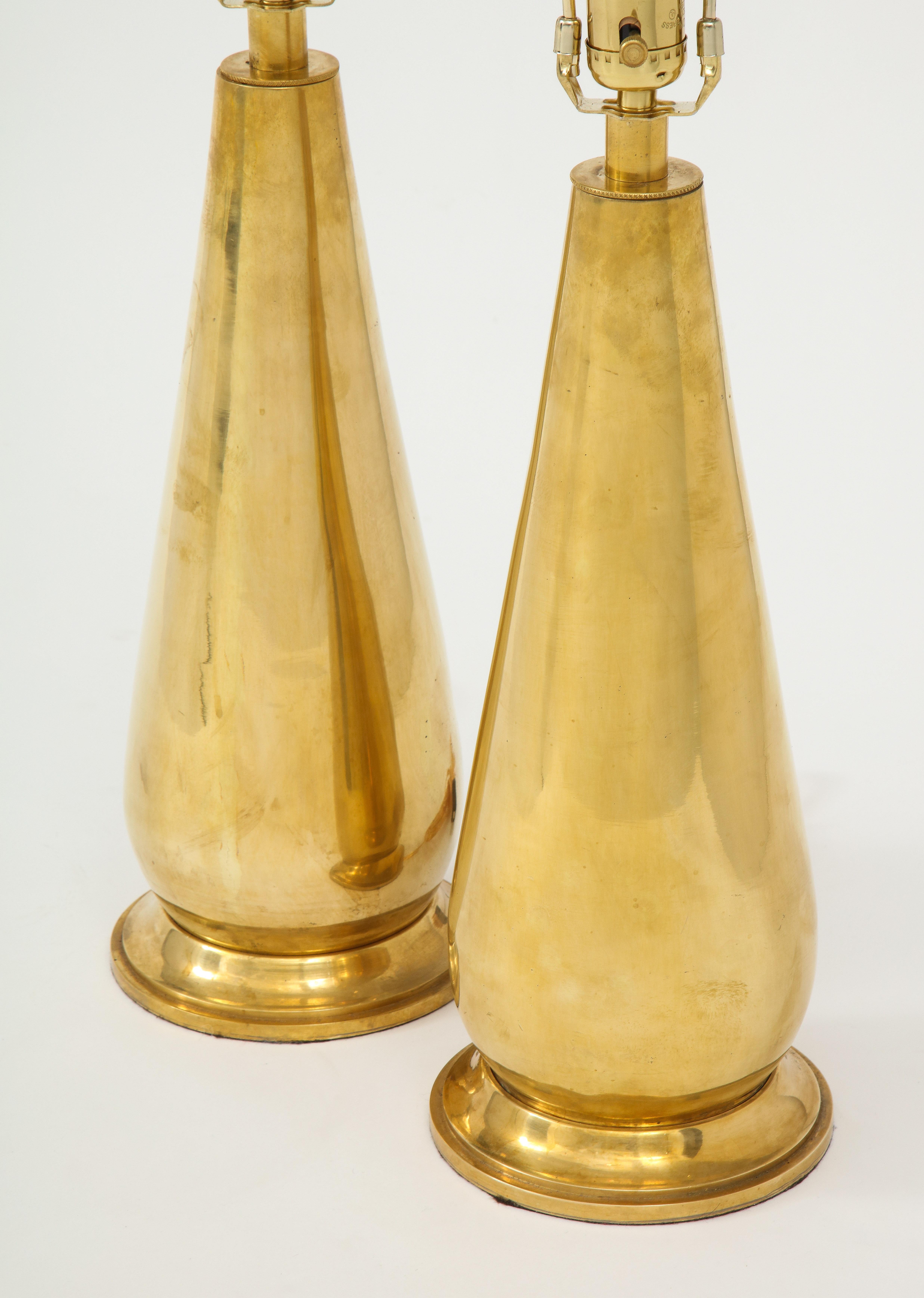 Pair of Tall Brass Lamps 1