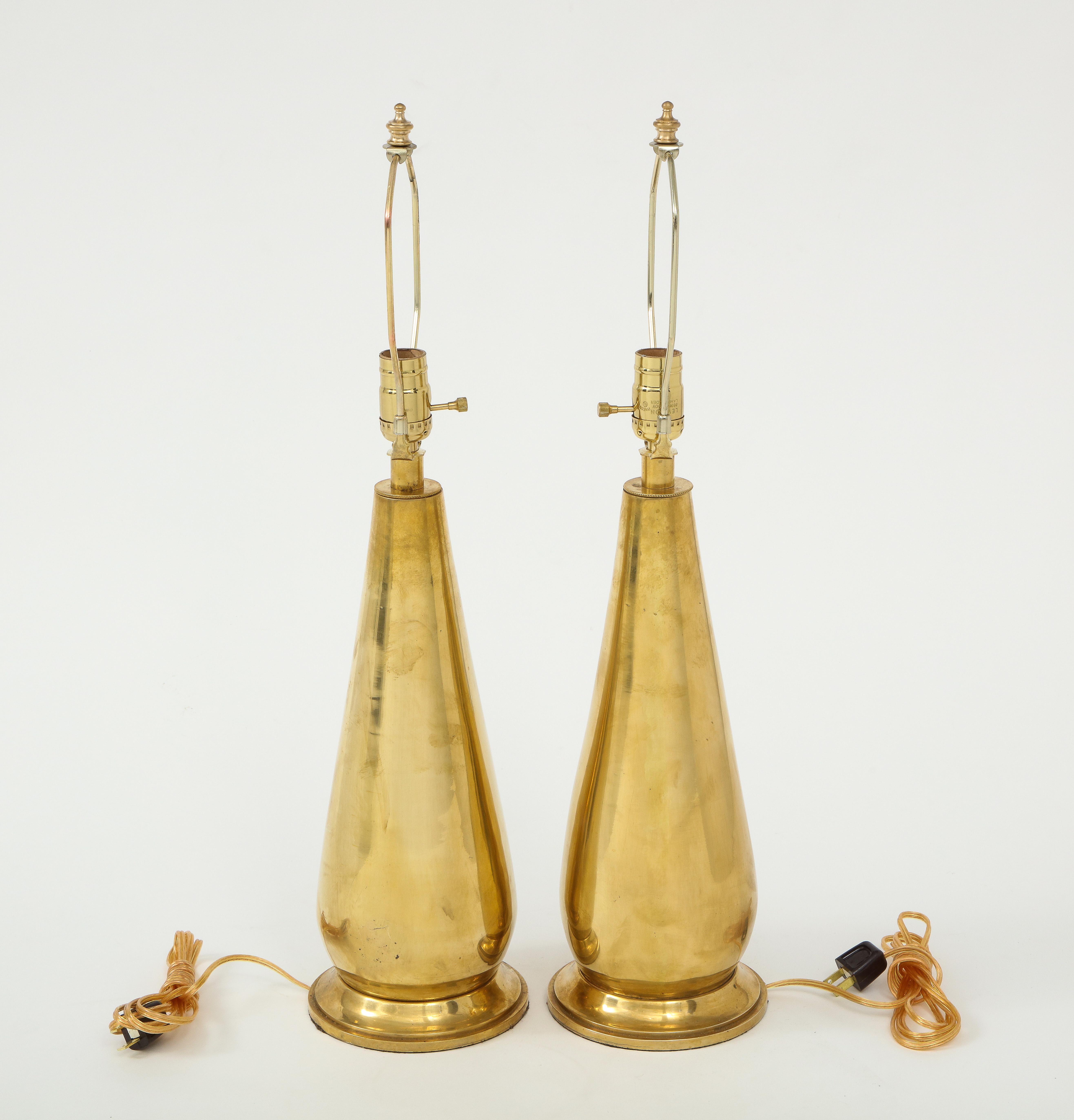 Pair of Tall Brass Lamps 3