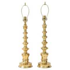 Pair of Tall Brass Lamps