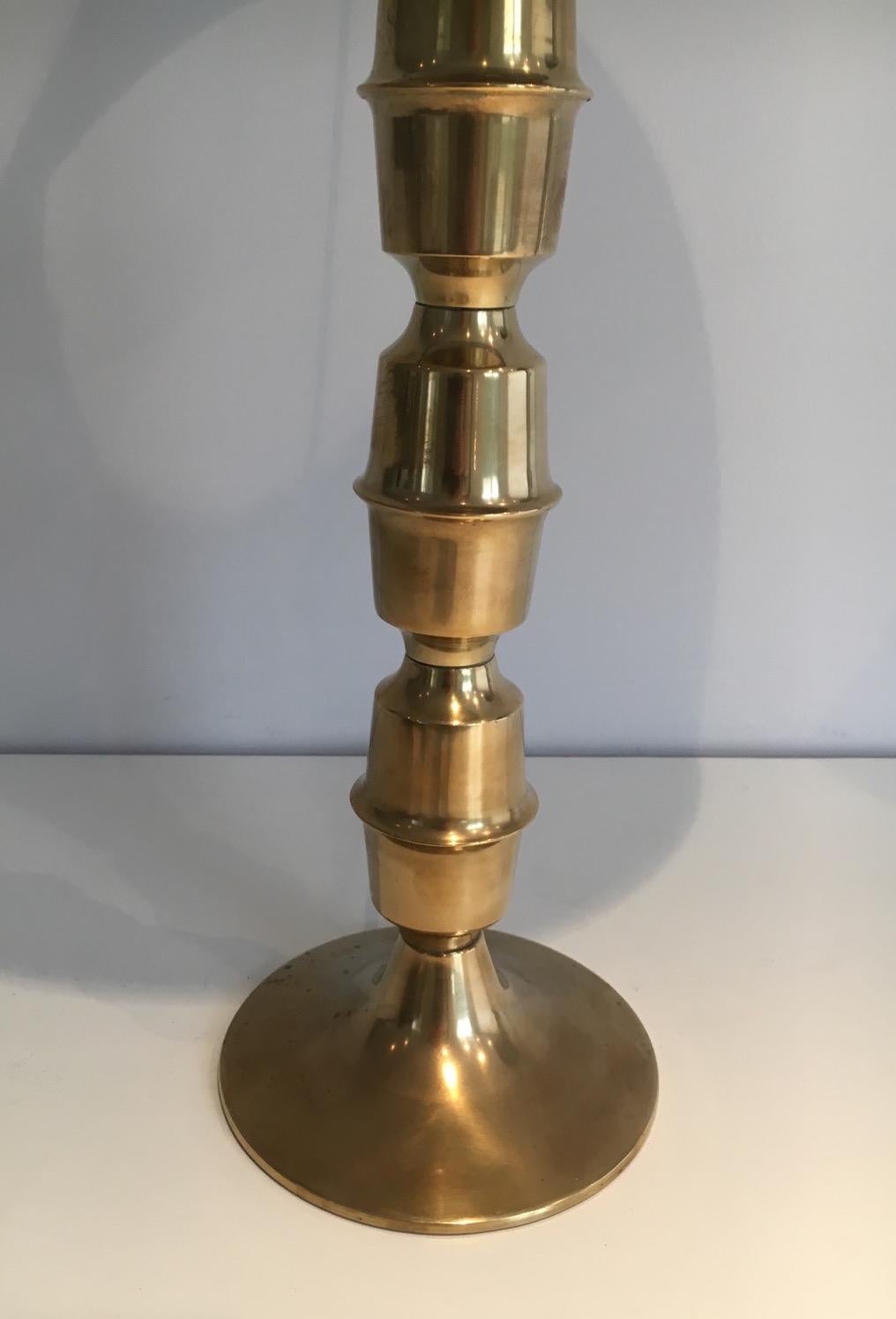 Mid-20th Century Pair of Tall Brass Table Lamps, circa 1960