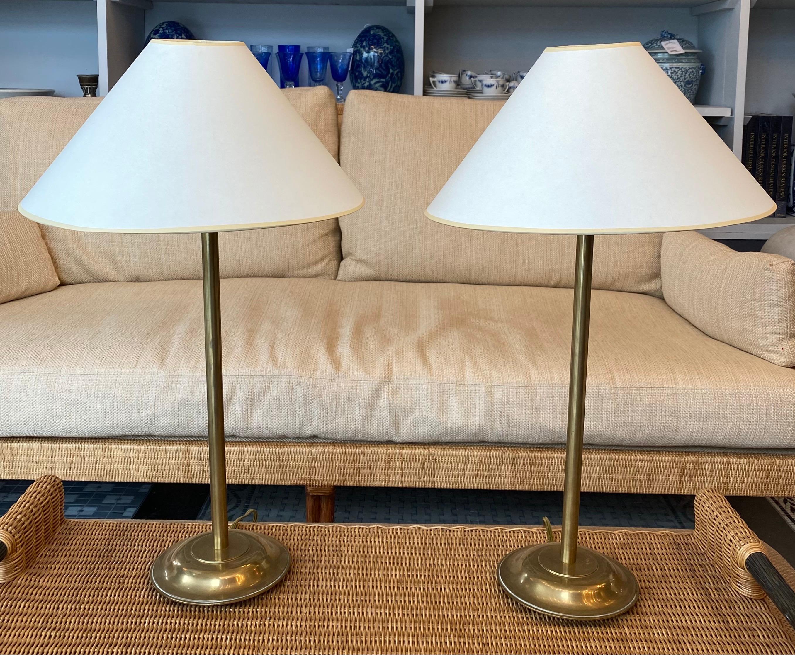 Pair of Tall Brass Table Lamps 1