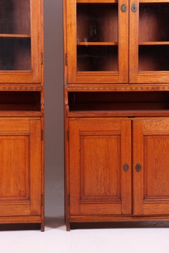 Pair of Tall Cabinets in Solid Patinated Teak by Martin Nyrup for Rud Rasmussen